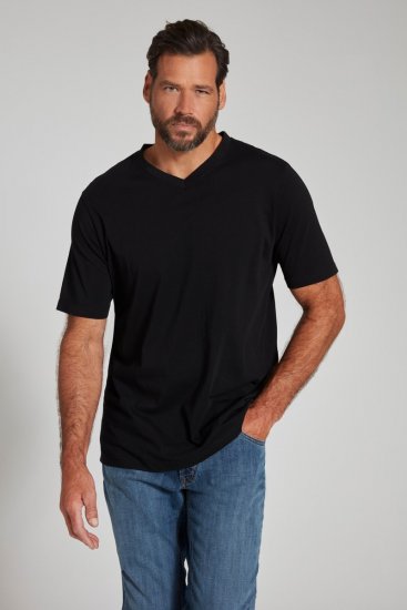 JP1880 702415 T-shirt de decote em V Preto - T-shirts - T-shirts Homem Tamanhos Grandes