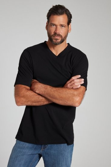 JP1880 702415 T-shirt de decote em V Preto - T-shirts - T-shirts Homem Tamanhos Grandes