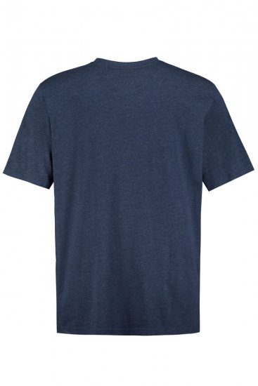 JP1880 702415 T-shirt de decote em V Azul médio mesclado - T-shirts - T-shirts Homem Tamanhos Grandes