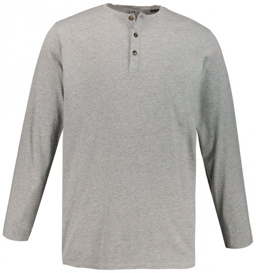 JP1880 702555 T-shirt Henley de manga comprida Cinzento mesclado - T-shirts - T-shirts Homem Tamanhos Grandes