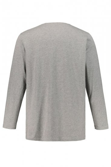 JP1880 702555 T-shirt Henley de manga comprida Cinzento mesclado - T-shirts - T-shirts Homem Tamanhos Grandes