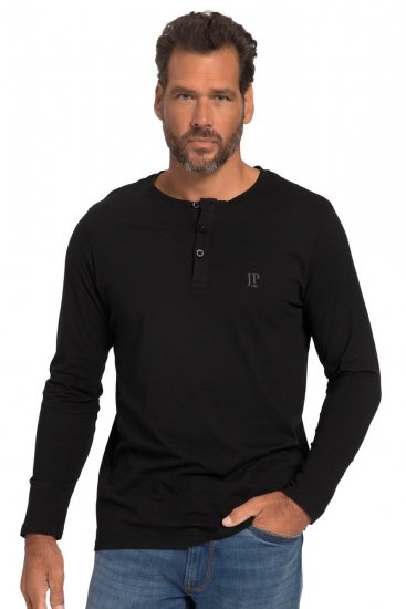 JP1880 702555 T-shirt Henley de manga comprida Preto - T-shirts - T-shirts Homem Tamanhos Grandes
