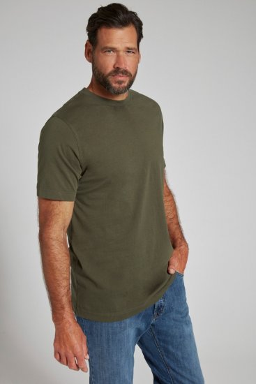 JP1880 702558 T-shirt de decote redondo Azeitona escuro - T-shirts - T-shirts Homem Tamanhos Grandes