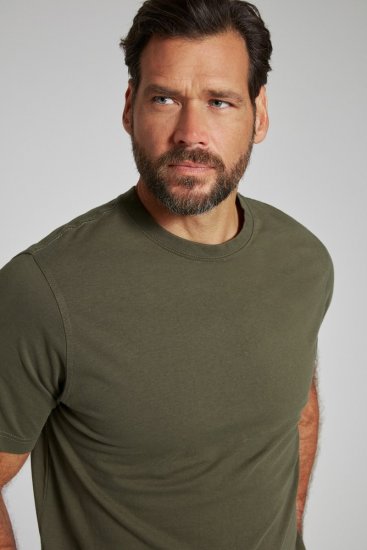 JP1880 702558 T-shirt de decote redondo Azeitona escuro - T-shirts - T-shirts Homem Tamanhos Grandes