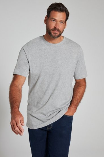 JP1880 702558 T-shirt de decote redondo Cinzento mesclado - T-shirts - T-shirts Homem Tamanhos Grandes