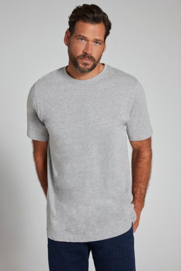 JP1880 702558 T-shirt de decote redondo Cinzento mesclado - T-shirts - T-shirts Homem Tamanhos Grandes