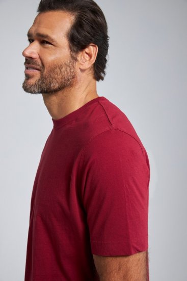 JP1880 702558 T-shirt de decote redondo Vermelho escuro - T-shirts - T-shirts Homem Tamanhos Grandes