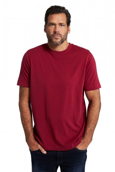 JP1880 702558 T-shirt de decote redondo Vermelho escuro - T-shirts - T-shirts Homem Tamanhos Grandes