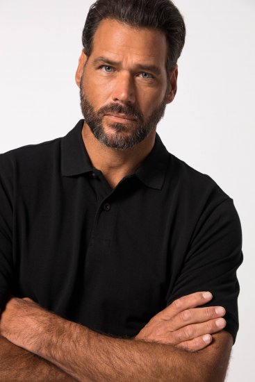 JP1880 702560 Polo em piqué de algodão Preto - Pólos - Pólos Tamanhos Grandes Homem