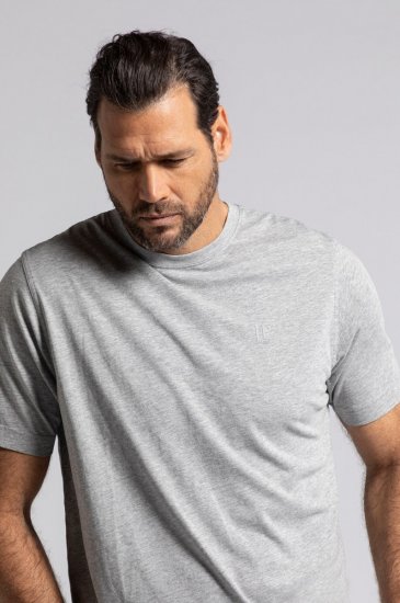 JP1880 702637 T-shirt de decote redondo pack de 2 Cinzento mesclado - T-shirts - T-shirts Homem Tamanhos Grandes