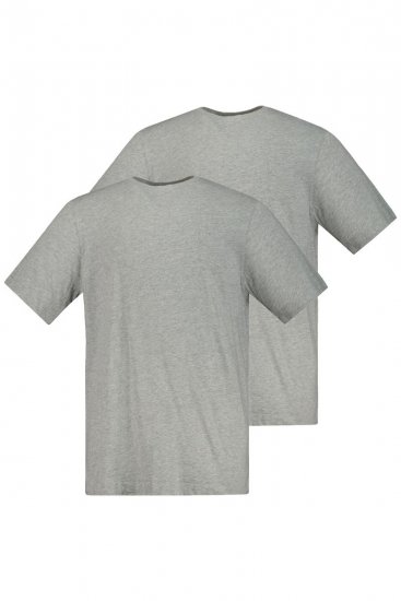 JP1880 702637 T-shirt de decote redondo pack de 2 Cinzento mesclado - T-shirts - T-shirts Homem Tamanhos Grandes