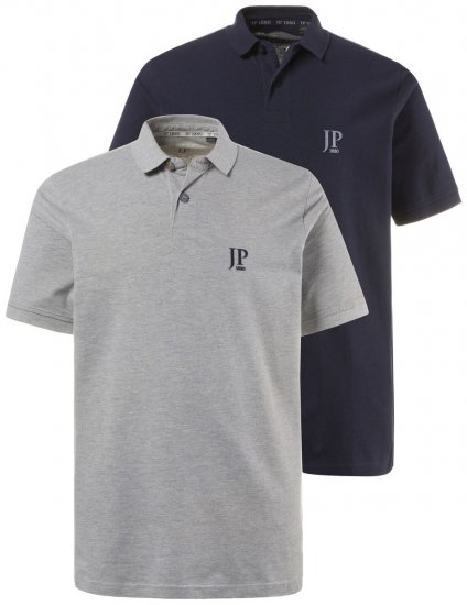 JP1880 704317 Polo pack de 2 Azul-marinho/Cinzento mesclado - Pólos - Pólos Tamanhos Grandes Homem