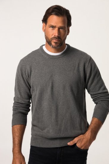 JP1880 708261 Camisola de malha com decote redondo Cinzento mesclado - Sweatshirts & hoodies - Sweatshirt & Camisolas com Capuz tamanhos grandes
