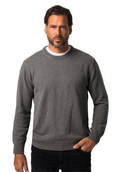 JP1880 708261 Camisola de malha com decote redondo Cinzento mesclado - Sweatshirts & hoodies - Sweatshirt & Camisolas com Capuz tamanhos grandes