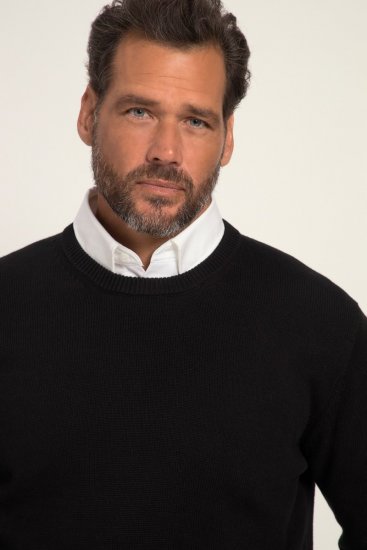JP1880 Pullover Sweater Black TALL - ROUPAS DE HOMEM MT-6XLT - Tamanhos-Tall Homem