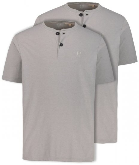 JP1880 708420 T-shirt Henley pack de 2 Cinzento mesclado - T-shirts - T-shirts Homem Tamanhos Grandes