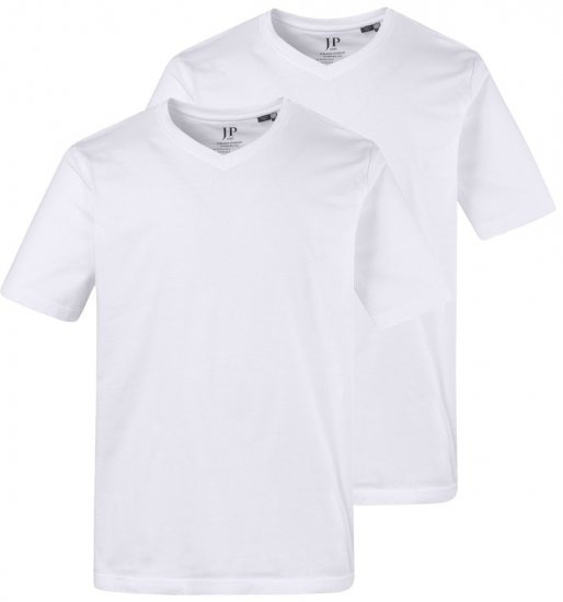 JP1880 711318 T-shirt de decote em V pack de 2 Branco - T-shirts - T-shirts Homem Tamanhos Grandes