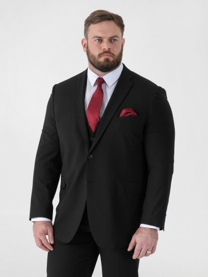 D555 Ted 4 Way Stretch Tailored Suit Jacket Preto - Fatos - Fatos de Homem Tamanhos Grandes