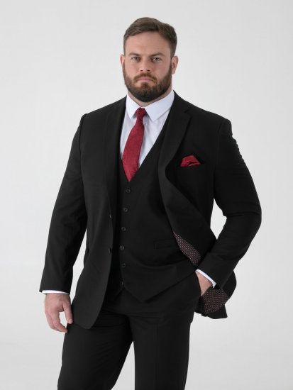 D555 Ted 4 Way Stretch Tailored Suit Jacket Preto - Fatos - Fatos de Homem Tamanhos Grandes