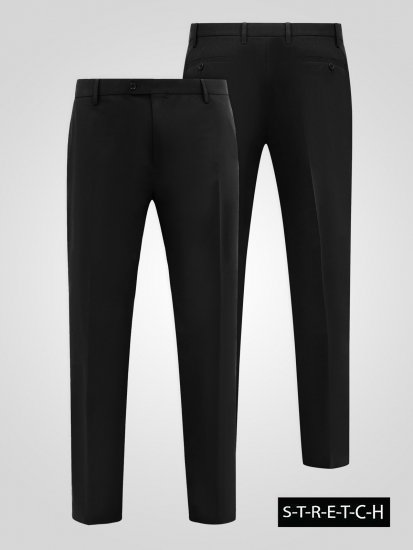 D555 Ted 4 Way Stretch Tailored Trouser Preto - Fatos - Fatos de Homem Tamanhos Grandes