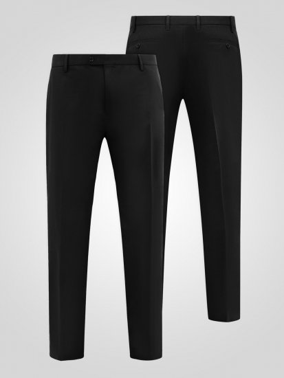 D555 Ted 4 Way Stretch Tailored Trouser Preto - Fatos - Fatos de Homem Tamanhos Grandes
