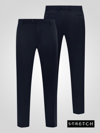D555 Ted 4 Way Stretch Tailored Trouser Azul-marinho - Fatos - Fatos de Homem Tamanhos Grandes