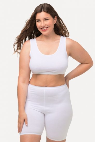 Ulla Popken 716595 Boxers com proteção das coxas pack de 3 Branco - Cuecas - 