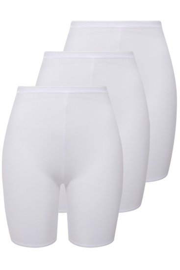 Ulla Popken 716595 Boxers com proteção das coxas pack de 3 Branco - Cuecas - 