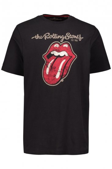 JP1880 Rolling Stones Graphic Band Comfort Fit T-Shirt Black - T-shirts - T-shirts Homem Tamanhos Grandes