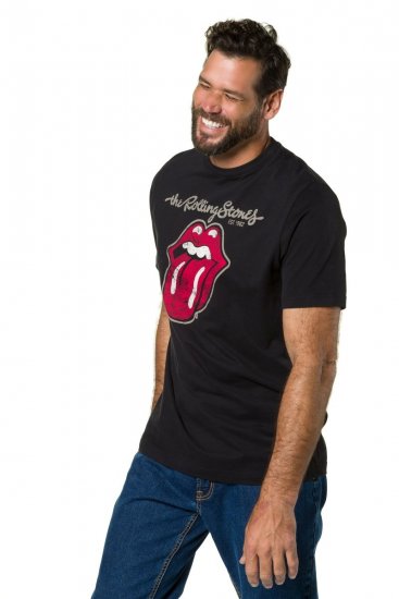 JP1880 Rolling Stones Graphic Band Comfort Fit T-Shirt Black - T-shirts - T-shirts Homem Tamanhos Grandes