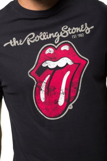 JP1880 Rolling Stones Graphic Band Comfort Fit T-Shirt Black - T-shirts - T-shirts Homem Tamanhos Grandes