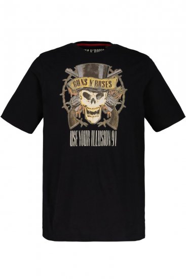 JP1880 Guns N’ Roses Skull Comfort Fit Band T-Shirt Black - T-shirts - T-shirts Homem Tamanhos Grandes