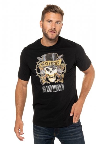 JP1880 Guns N’ Roses Skull Comfort Fit Band T-Shirt Black - T-shirts - T-shirts Homem Tamanhos Grandes