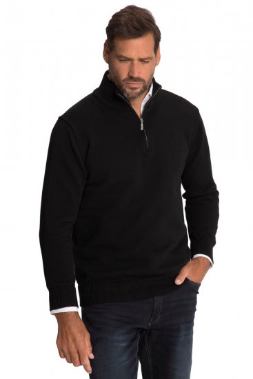 JP1880 716842 Camisola de malha com meio fecho Preto - Sweatshirts & hoodies - Sweatshirt & Camisolas com Capuz tamanhos grandes