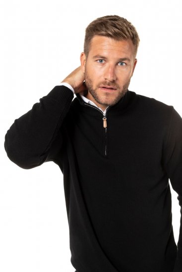 JP1880 716842 Camisola de malha com meio fecho Preto - Sweatshirts & hoodies - Sweatshirt & Camisolas com Capuz tamanhos grandes