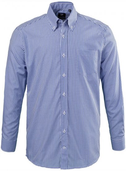 JP1880 722859 Camisa aos quadrados de manga comprida Azul claro - Camisas - Camisas Homem Tamanhos Grandes