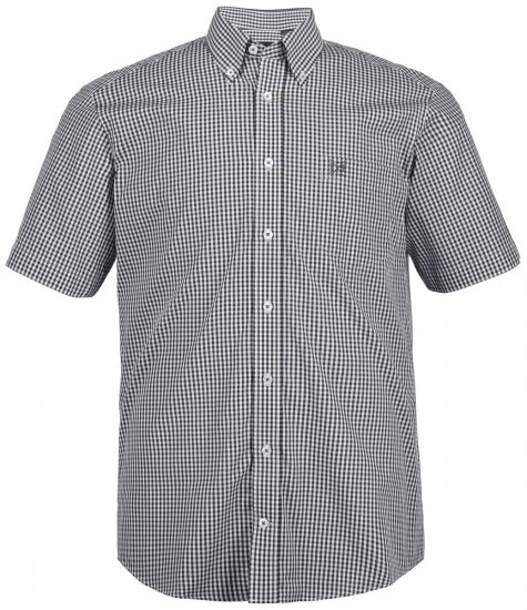 JP1880 722860 Camisa aos quadrados de manga curta Preto - Camisas - Camisas Homem Tamanhos Grandes