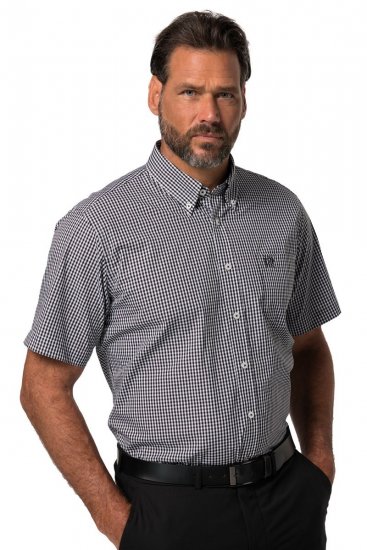 JP1880 722860 Camisa aos quadrados de manga curta Preto - Camisas - Camisas Homem Tamanhos Grandes