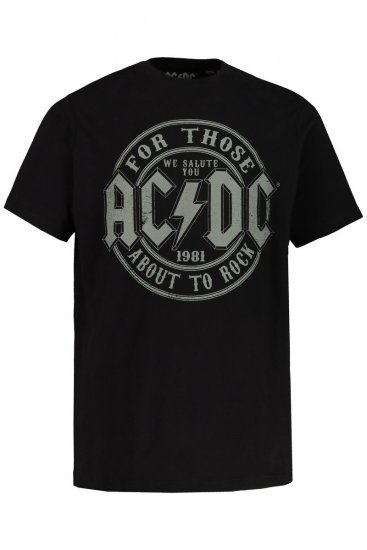 JP1880 AC/DC Graphic Comfort Fit Band T-Shirt Black - T-shirts - T-shirts Homem Tamanhos Grandes