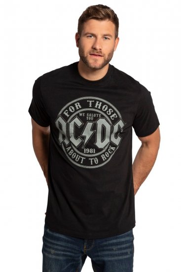 JP1880 AC/DC Graphic Comfort Fit Band T-Shirt Black - T-shirts - T-shirts Homem Tamanhos Grandes