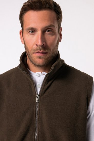 JP1880 Fleece Vest Stand-up Collar Brown - Casacos - Casacos Homem Tamanhos Grandes