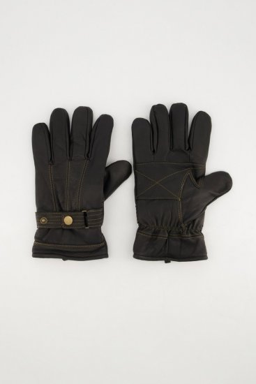 JP1880 Gloves Leather Warm Lining Black - Luvas - 