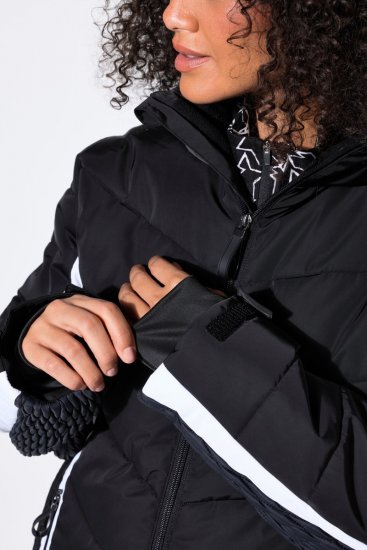 Ulla Popken 725348 Casaco de esqui acolchoado Preto - Roupa de esqui - 