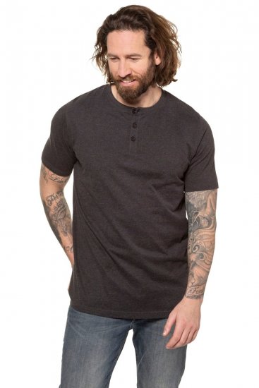 JP1880 726695 T-shirt Henley Cinzento escuro - T-shirts - T-shirts Homem Tamanhos Grandes