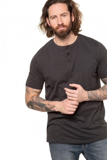 JP1880 726695 T-shirt Henley Cinzento escuro - T-shirts - T-shirts Homem Tamanhos Grandes