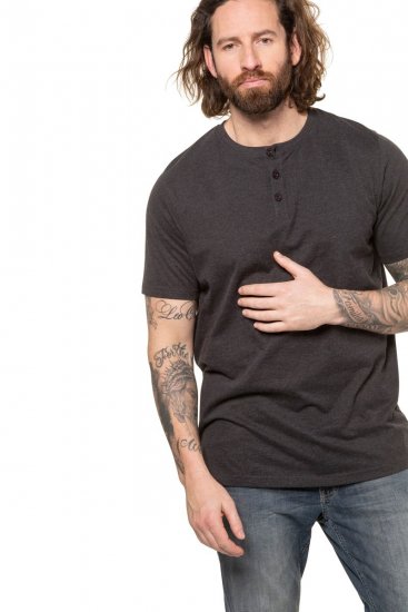 JP1880 726695 T-shirt Henley Cinzento escuro - T-shirts - T-shirts Homem Tamanhos Grandes