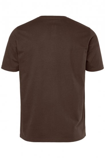 JP1880 Henley Basic T-Shirt with Buttons Brown - T-shirts - T-shirts Homem Tamanhos Grandes