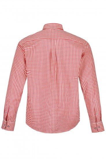 JP1880 Modern Fit Button-Down Collar Long Sleeve Check Shirt Light Red - Camisas - Camisas Homem Tamanhos Grandes