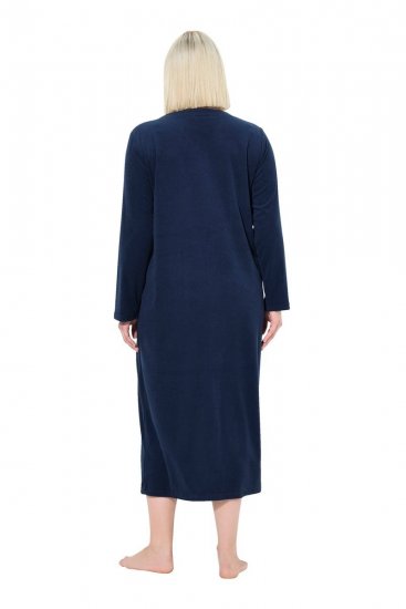 Ulla Popken 749967 Roupão turco com fecho Azul-marinho - Robes & roupões - 