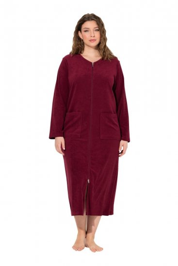 Ulla Popken 749967 Roupão turco com fecho Bordô - Robes & roupões - 